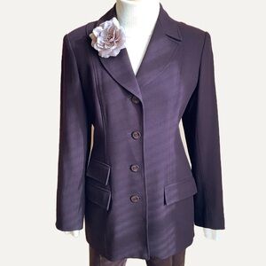 ROSS MAYER Maroon Wool Structured Hourglass Blazer Jacket Burgundy Size 8